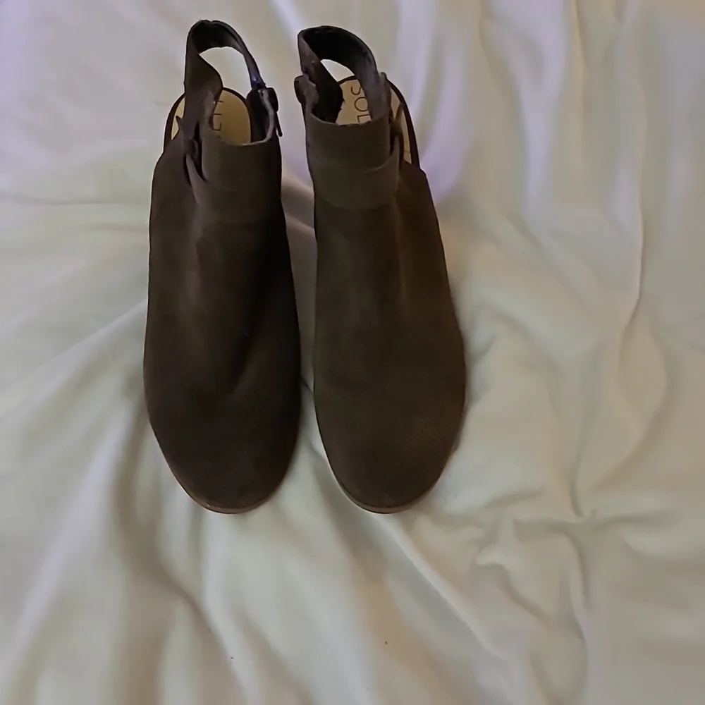 Sole Society Size 11 B Brown Suede Leather Ankle Booties - Picture 5 of 10